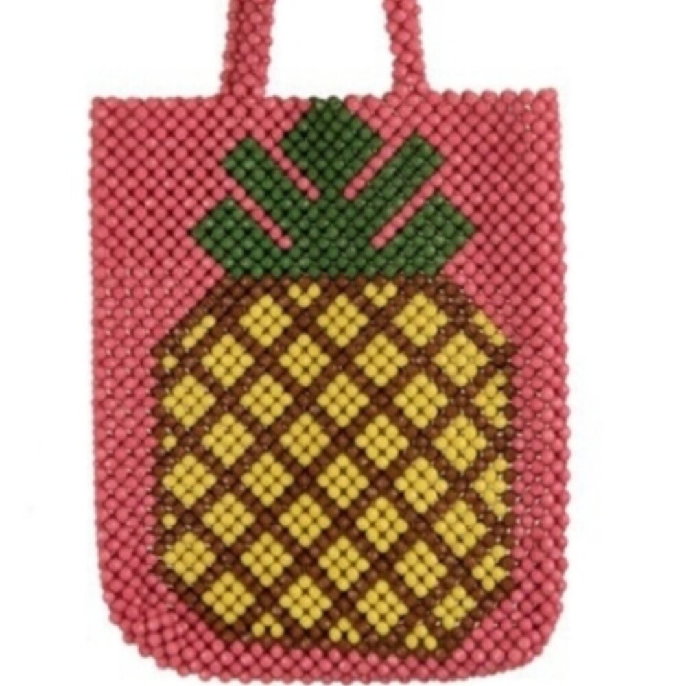 LULU BEADED PINEAPPLE TOTE - Picture 3 of 5